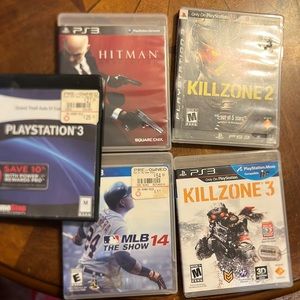 Lot 5 PlayStation 3 games MLB 14 Killzone 2 and 3 Grand Theft Auto Hitman